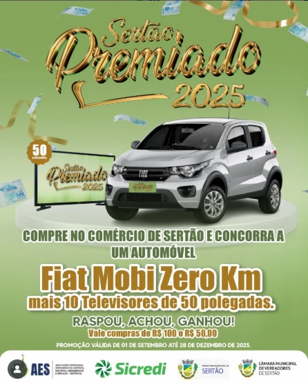 Campanha Sertão Premiado 2025 movimenta o comércio e a economia do município