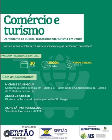 Encontro debate perspectivas do comércio e do turismo em Sertão