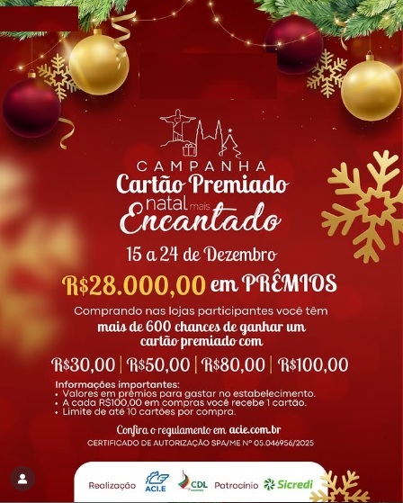 CDL Encantado e ACI local realizam a campanha Cartão Premiado
